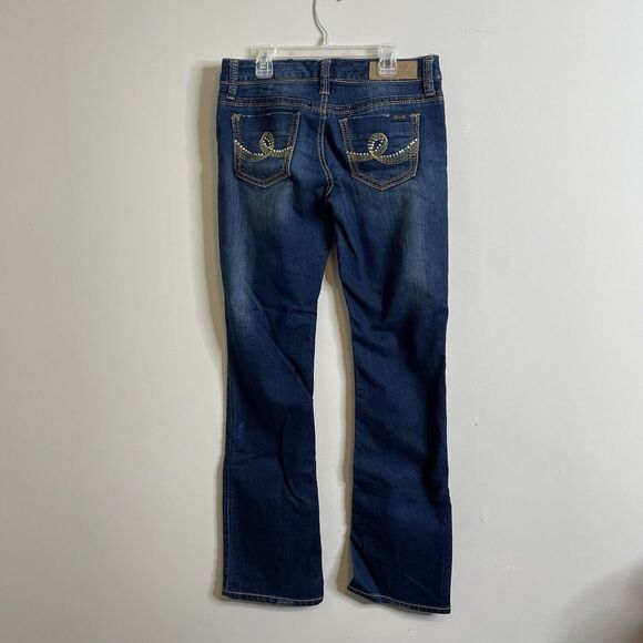 SEVEN FOR ALL MANKIND Sz 28 BLINGY EMBROIDERED POCKETS LOW RISE BABY BOOT JEANS - Picture 5 of 8